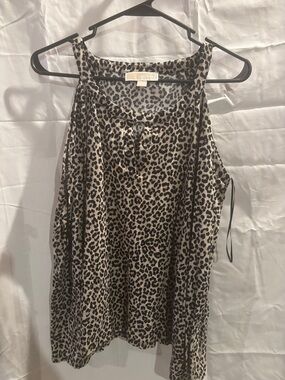 Michael Kors Leopard Print Top in Beige and Black